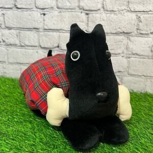 Vintage Avon Red Plaid Massaging Scottie Scotty‎ Dog Plush Pillow Tested